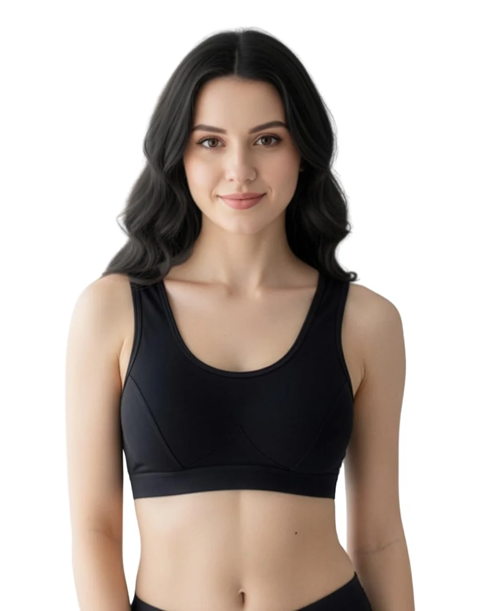 Fabizon Women’s Sports Bra – Breathable Wire-Free Gym & Yoga Activewear — Black